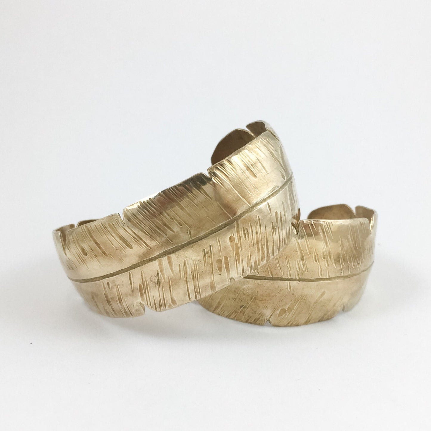Brass Banana Leaf Cuff Bracelet by Maribelle Campa Unique Hoja de Plátano