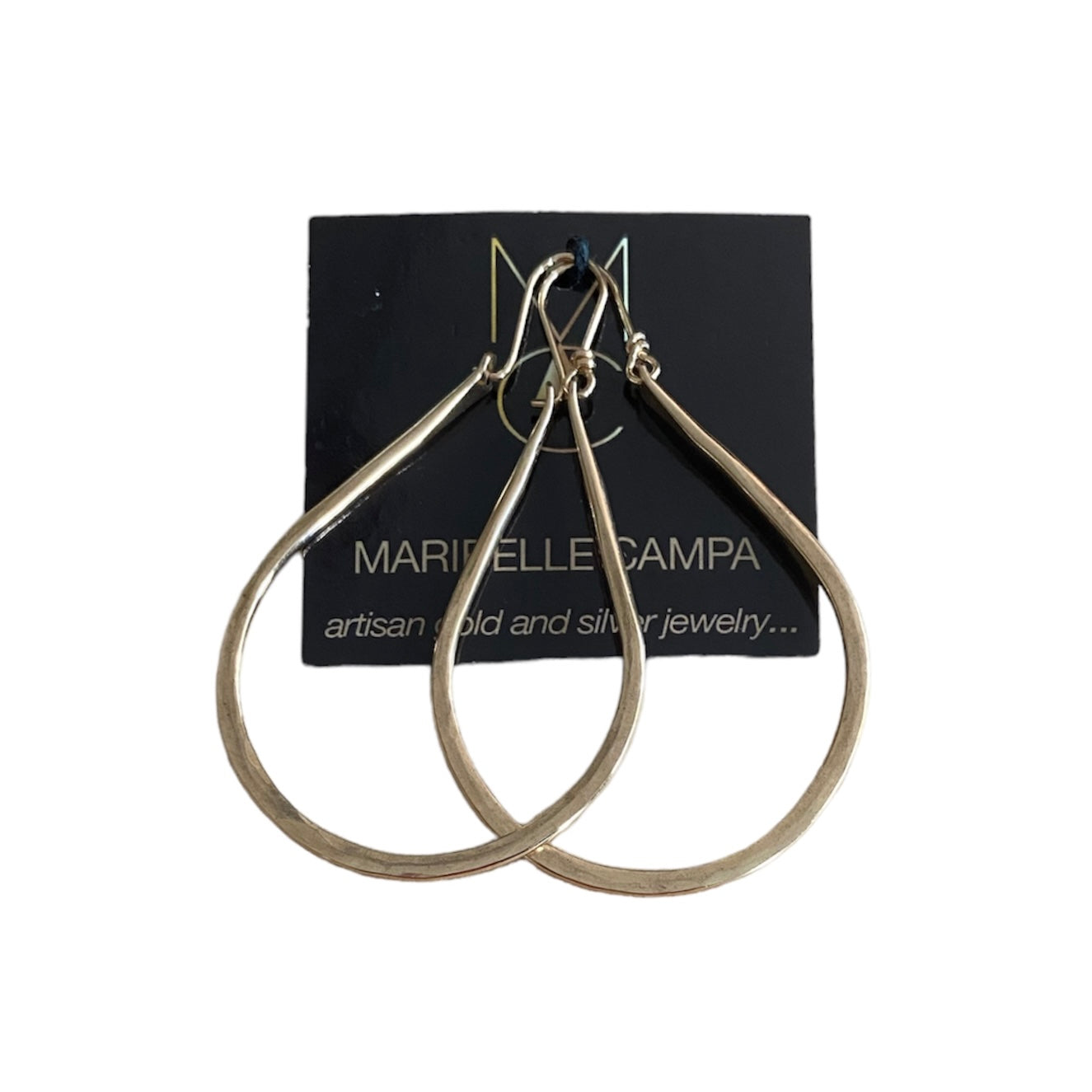 Handmade Gabriela  Extra Large Gold or Silver Hammered Hoops