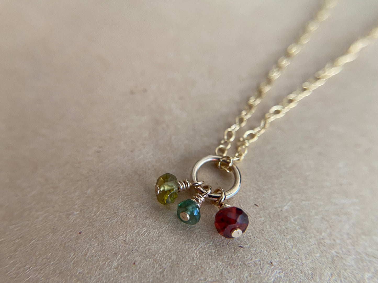 Confetti Gemstones Gold Necklace by Maribelle Campa