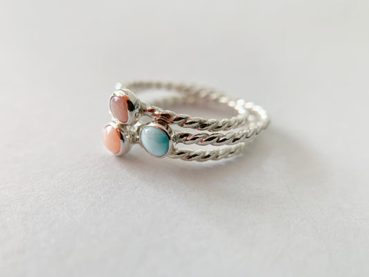 Gemstone Silver Stacking Rings by Maribelle Campa