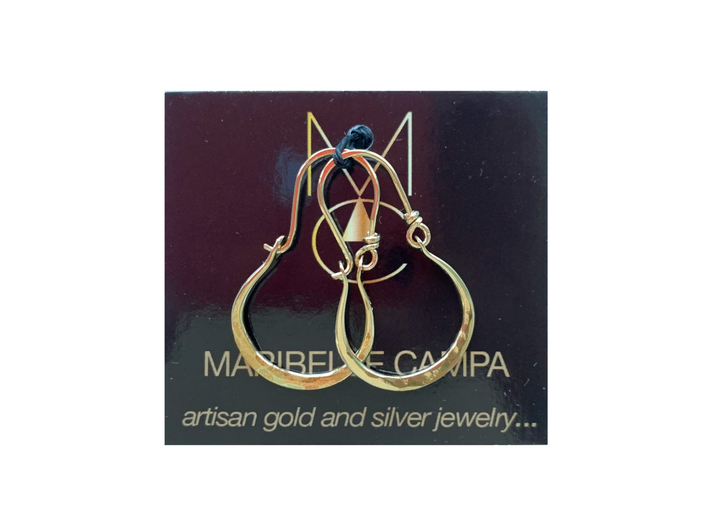 Petite Hammered Earrings Hoops by Maribelle Campa