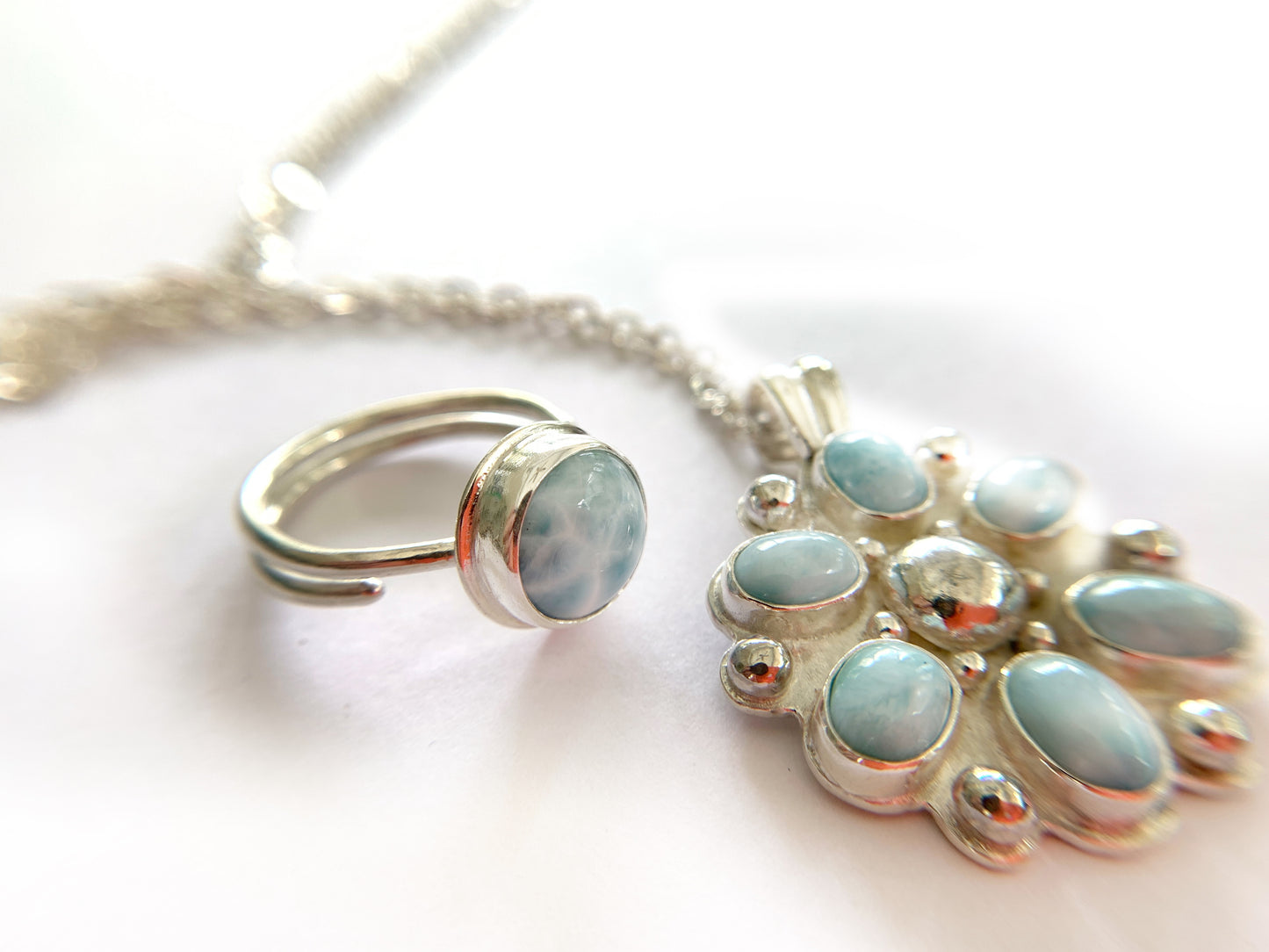 Larimar Silver Necklace by Maribelle Campa