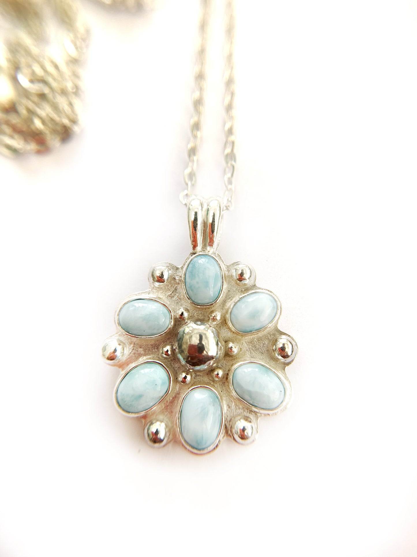 Larimar Silver Necklace by Maribelle Campa