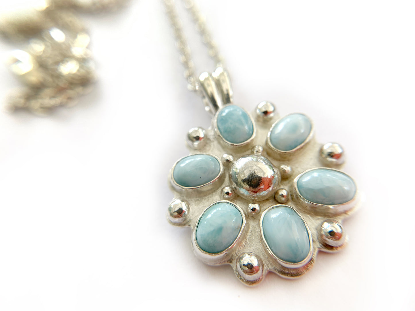 Larimar Silver Necklace by Maribelle Campa