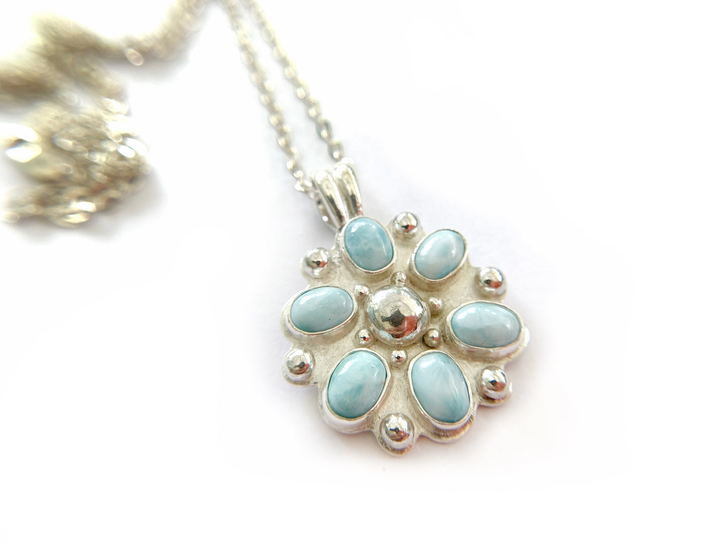 Larimar Silver Necklace by Maribelle Campa