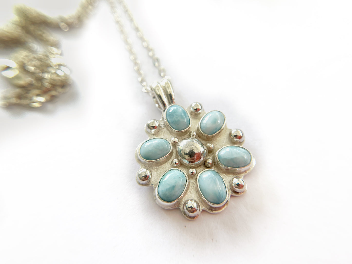 Larimar Silver Necklace by Maribelle Campa