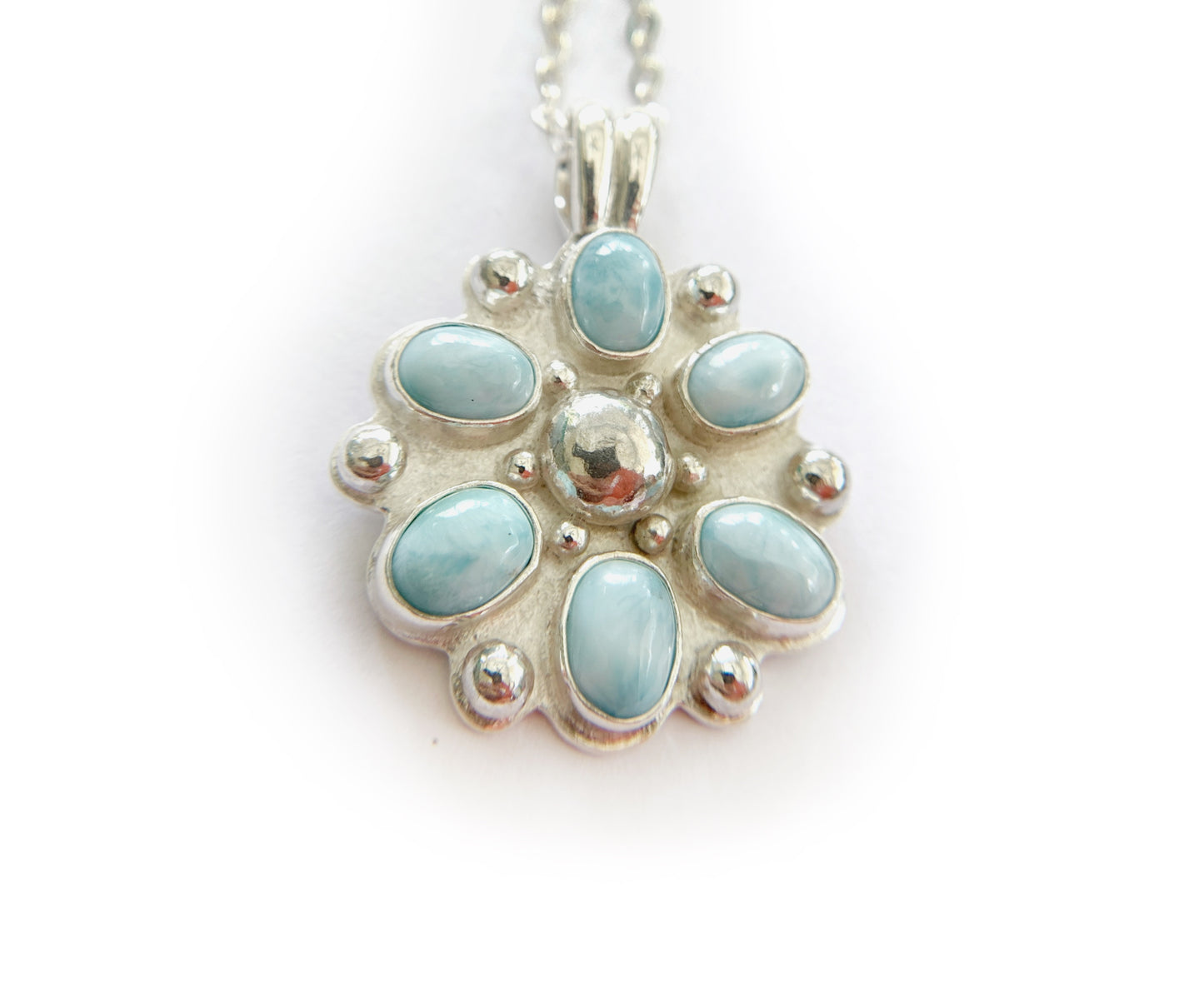 Larimar Silver Necklace by Maribelle Campa