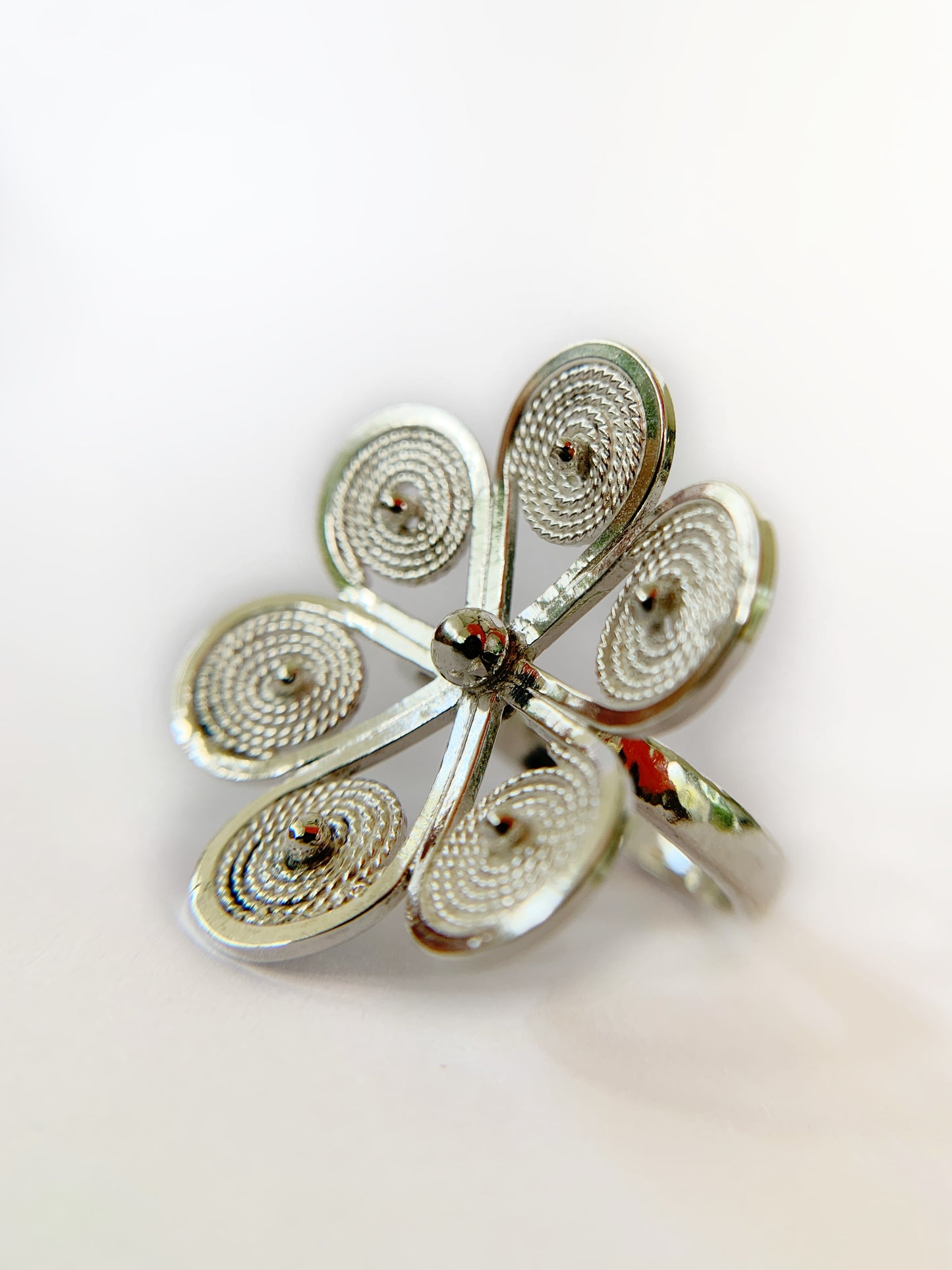 Aroma Silver Flower Ring by Maribelle Campa