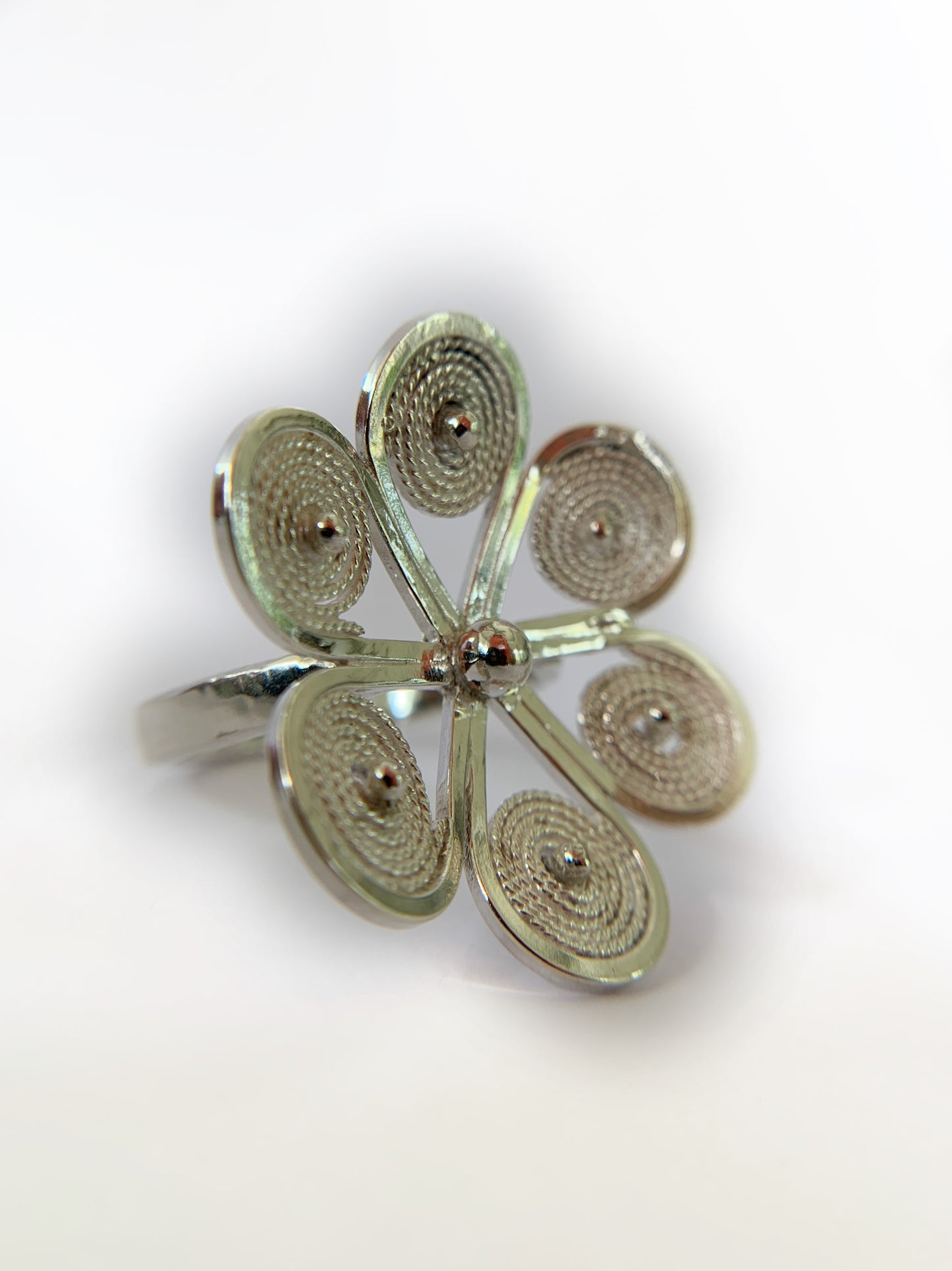 Aroma Silver Flower Ring by Maribelle Campa