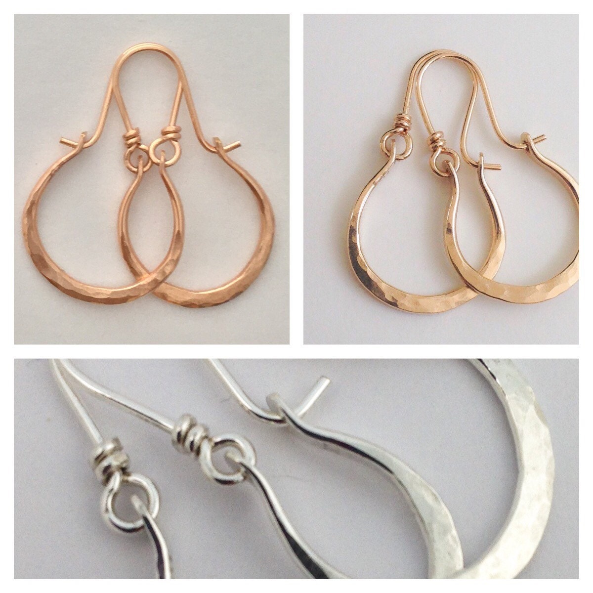 Petite Hammered Earrings Hoops by Maribelle Campa