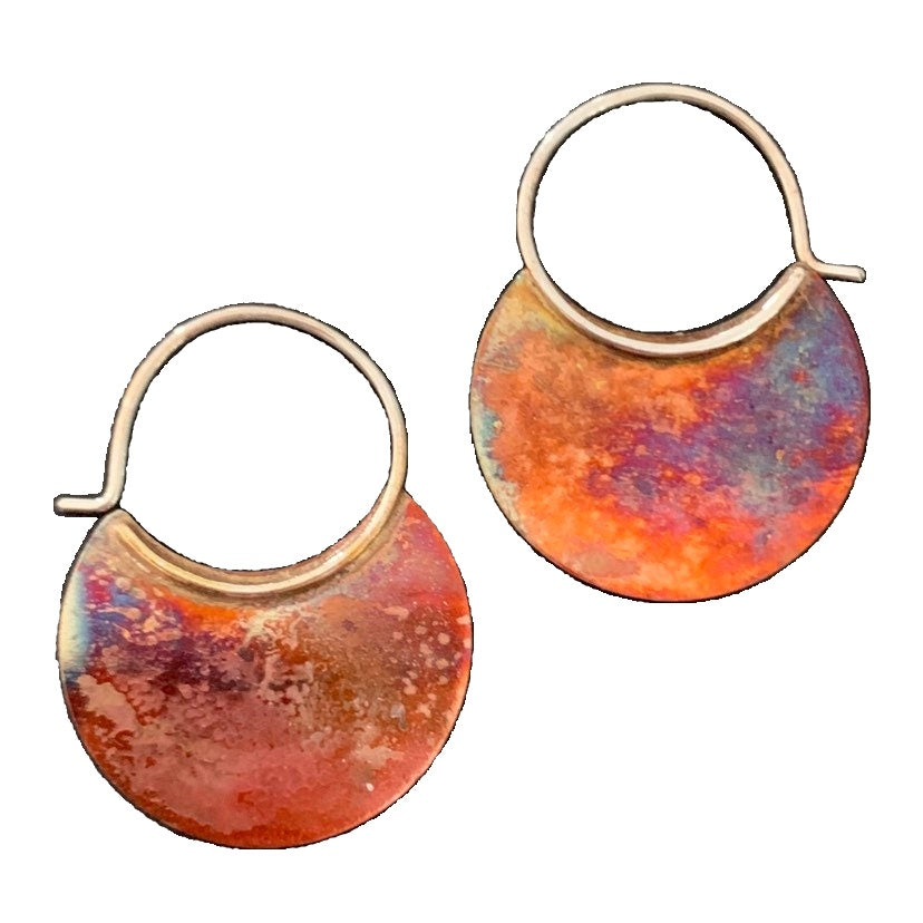 Copper Crescent Hoop Earrings by Maribelle Campa