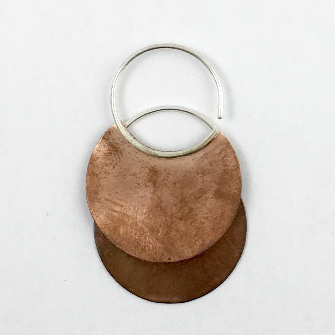 Copper Crescent Hoop Earrings by Maribelle Campa