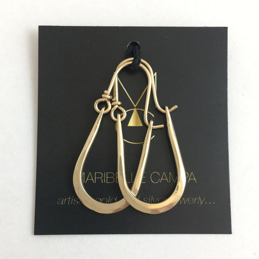 Artisan Maria Hammered Gold Hoops Earrings