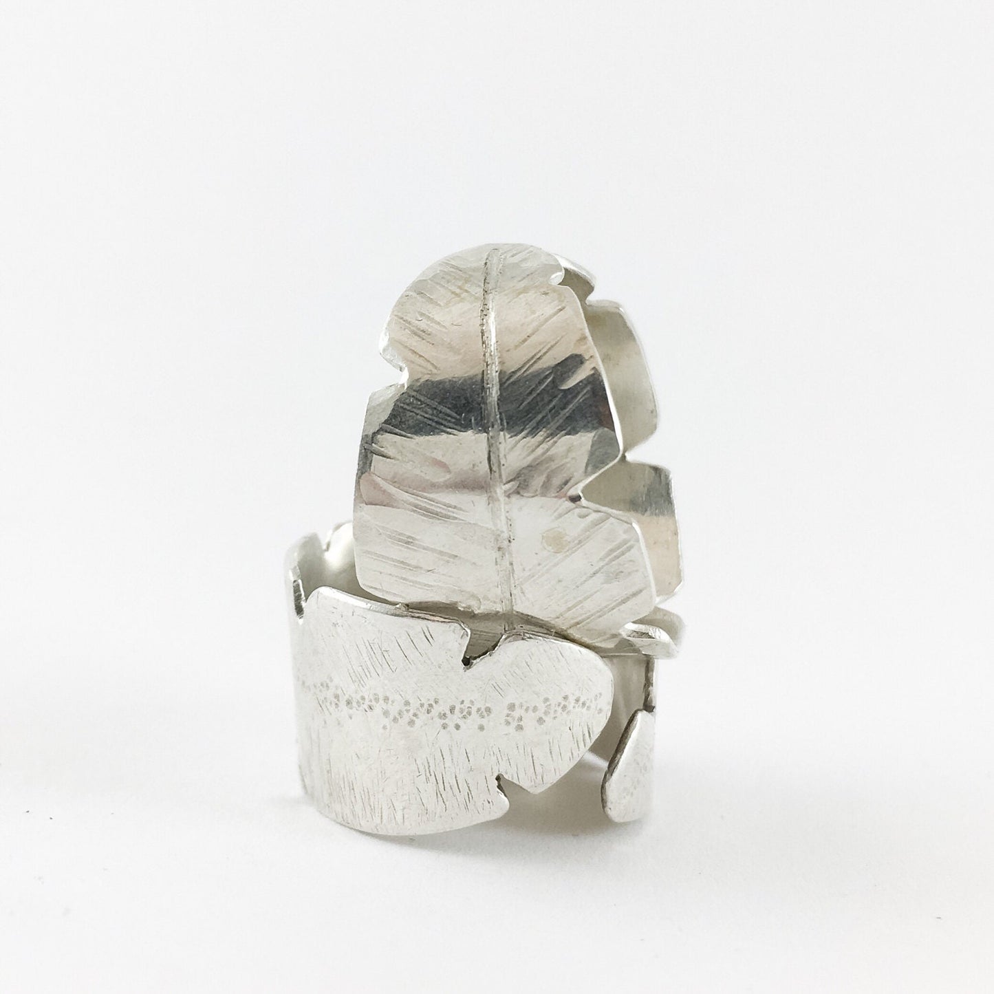 Silver Banana Leaf Ring by Maribelle Campa