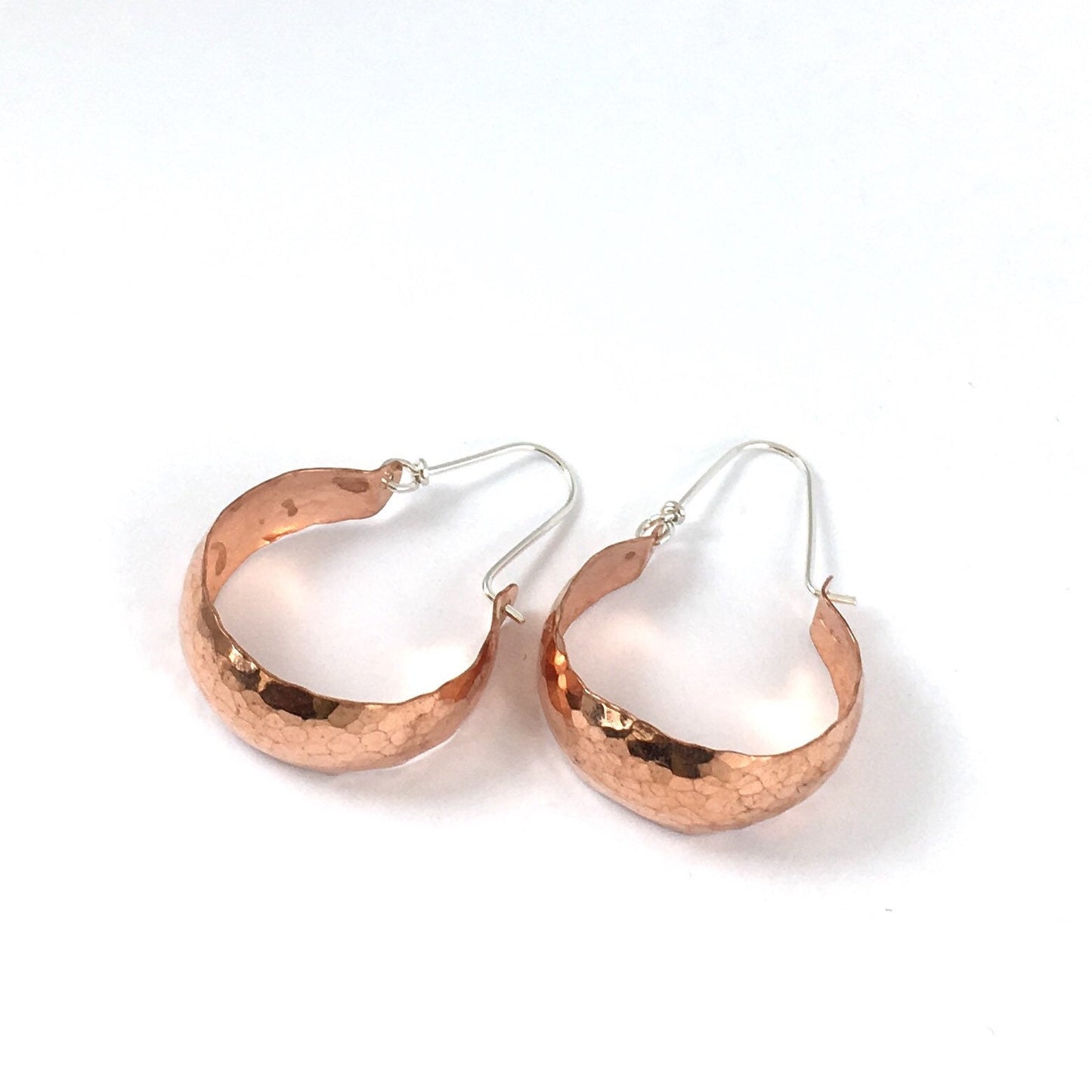 Sterling Silver Copper Basket Earrings