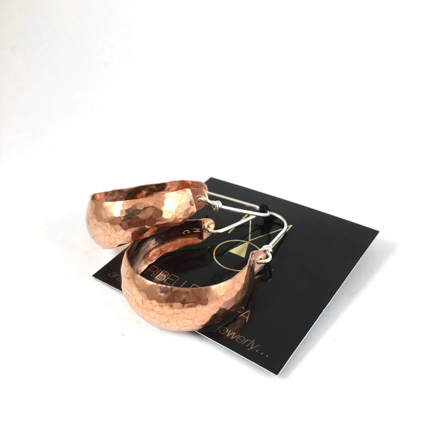 Sterling Silver Copper Basket Earrings