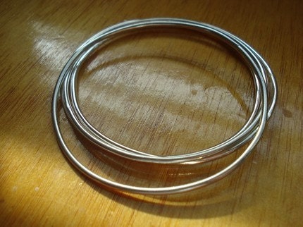 Handmade Solid Sterling Silver Bangle Set of Seven by Maribelle Campa