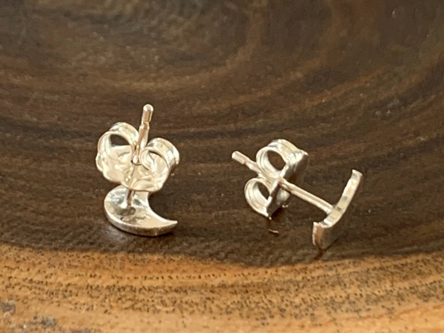 Moon Sterling Silver Stud Earrings by Maribelle Campa