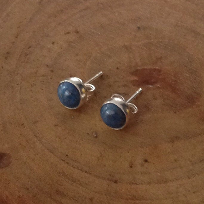 Lapis Sterling Silver Stud Earrings by Maribelle Campa