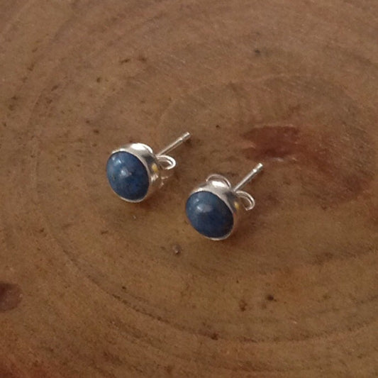 Lapis Sterling Silver Stud Earrings by Maribelle Campa