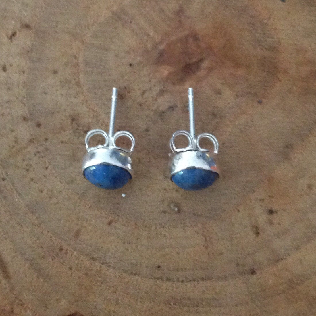 Lapis Sterling Silver Stud Earrings by Maribelle Campa