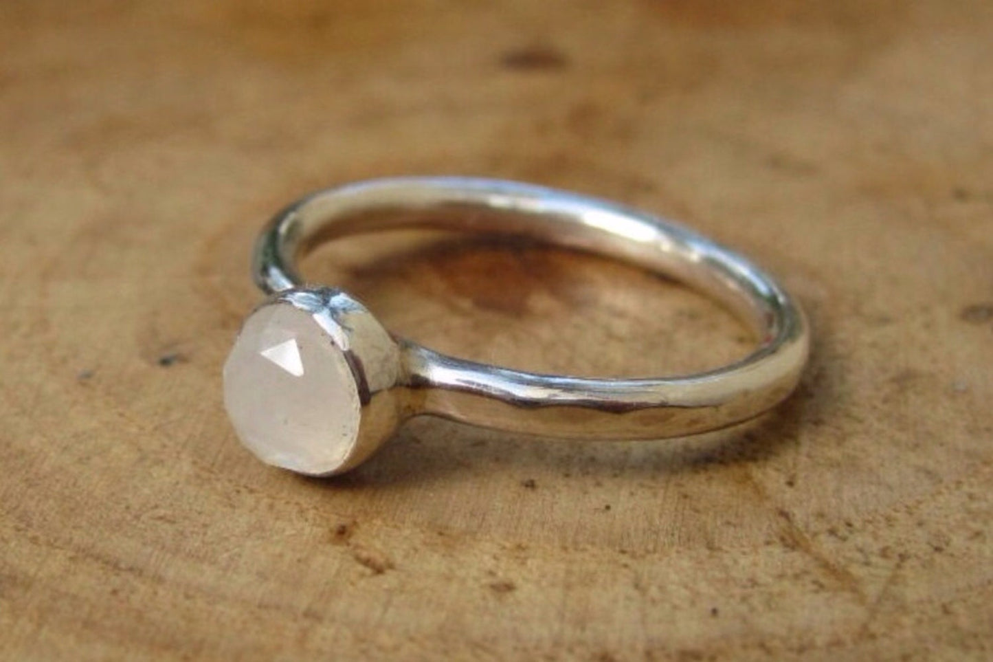 Moonstone Silver Stacking Ring by Maribelle Campa