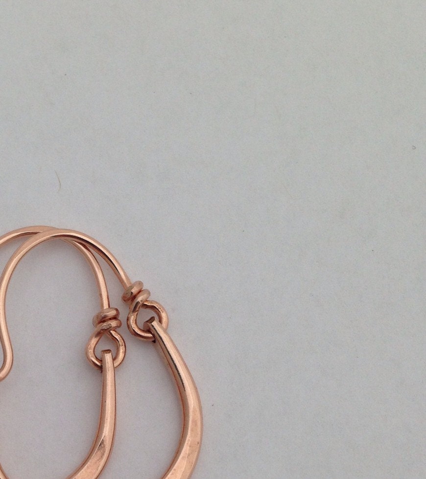 Hammered 14kt Rose Gold Filled Hoop Earrings by Maribelle Campa