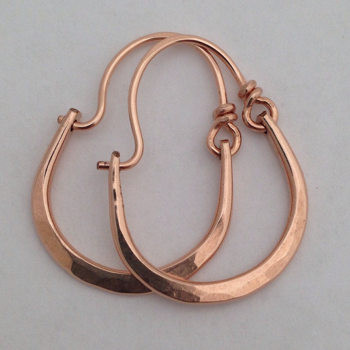 Hammered 14kt Rose Gold Filled Hoop Earrings by Maribelle Campa