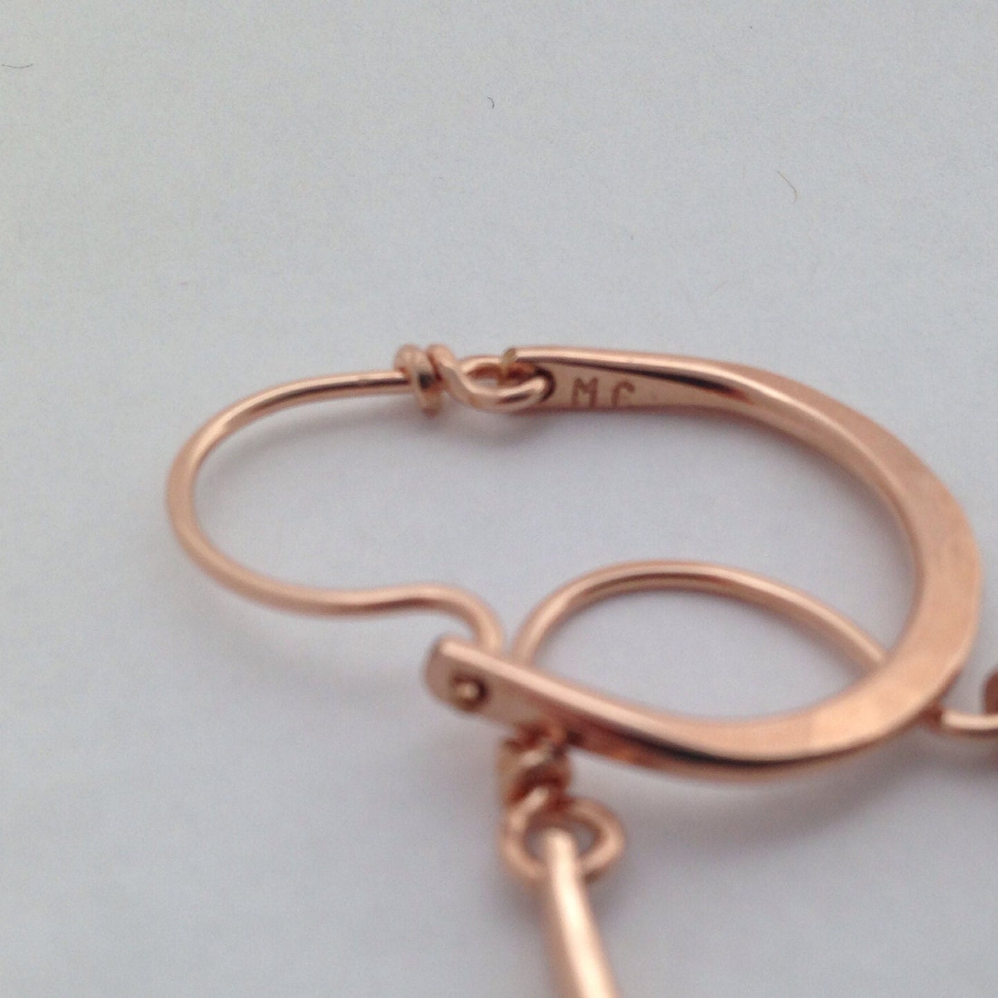 Hammered 14kt Rose Gold Filled Hoop Earrings by Maribelle Campa