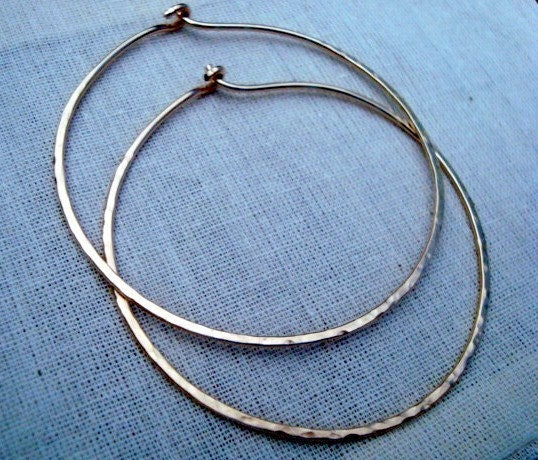 Artisan Extra Large Classic Hoops Yellow Gold Earrings by Maribelle Campa by Maribelle Campa