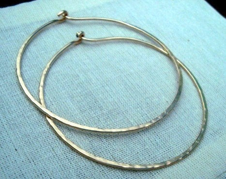 Artisan Extra Large Classic Hoops Yellow Gold Earrings by Maribelle Campa by Maribelle Campa