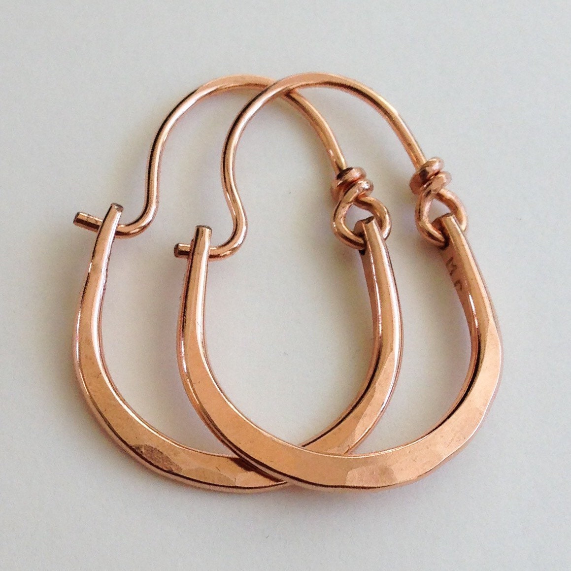 Hammered 14kt Rose Gold Filled Hoop Earrings by Maribelle Campa