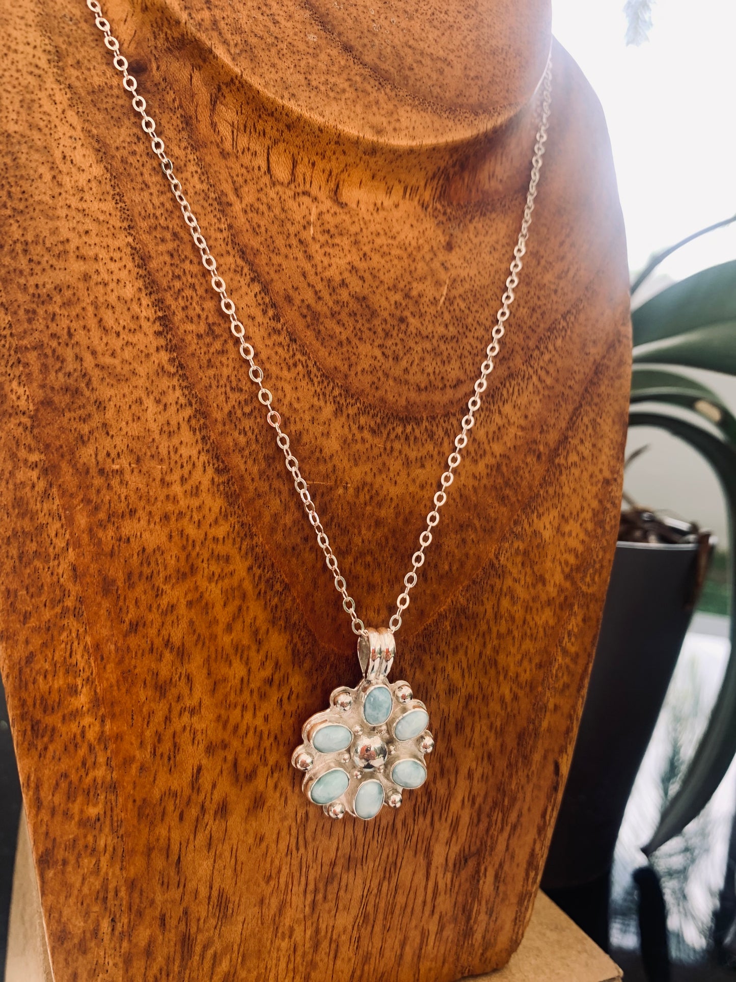 Larimar Silver Necklace by Maribelle Campa