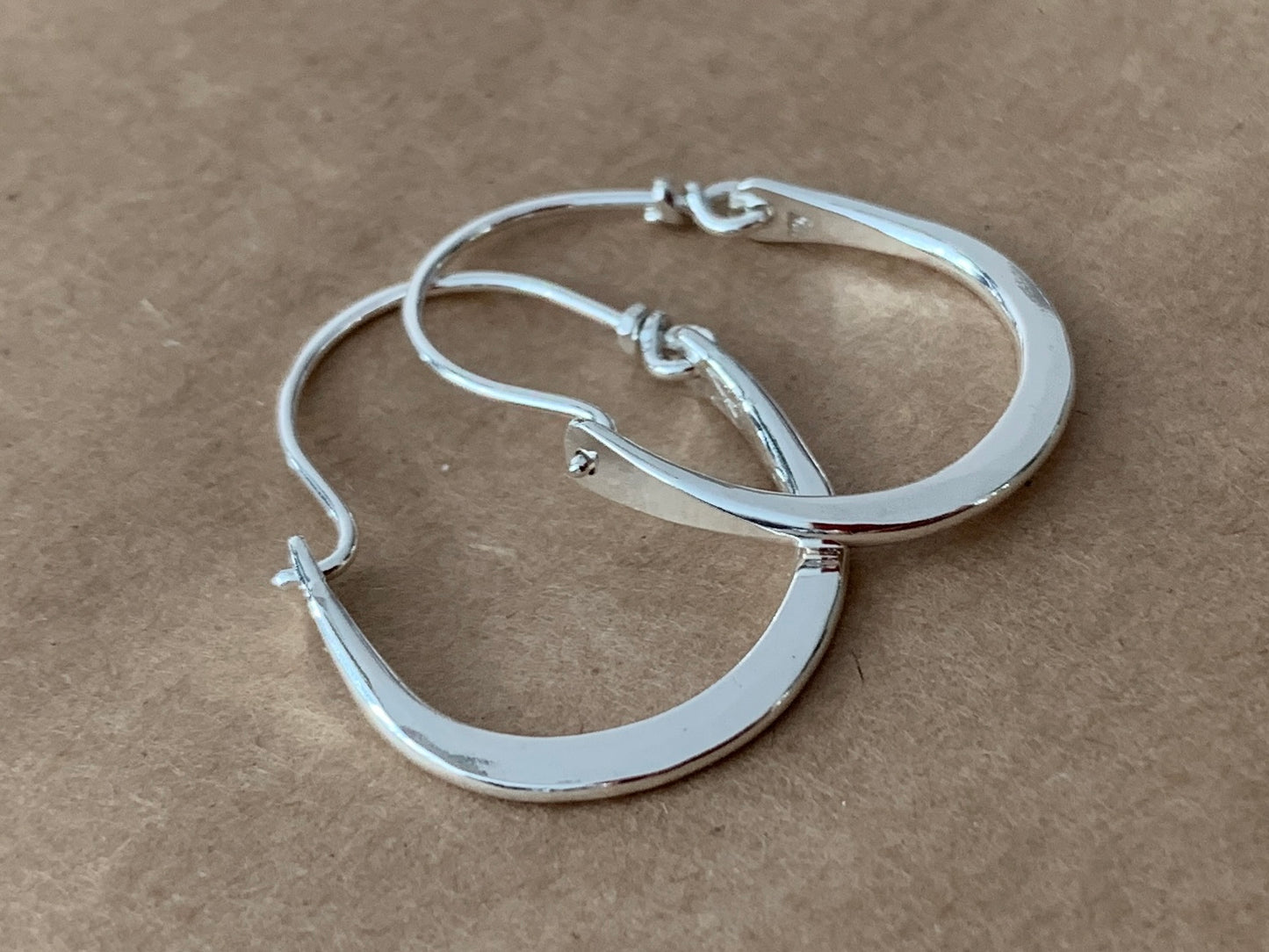 Hammered Silver Hoop Earrings by Maribelle Campa