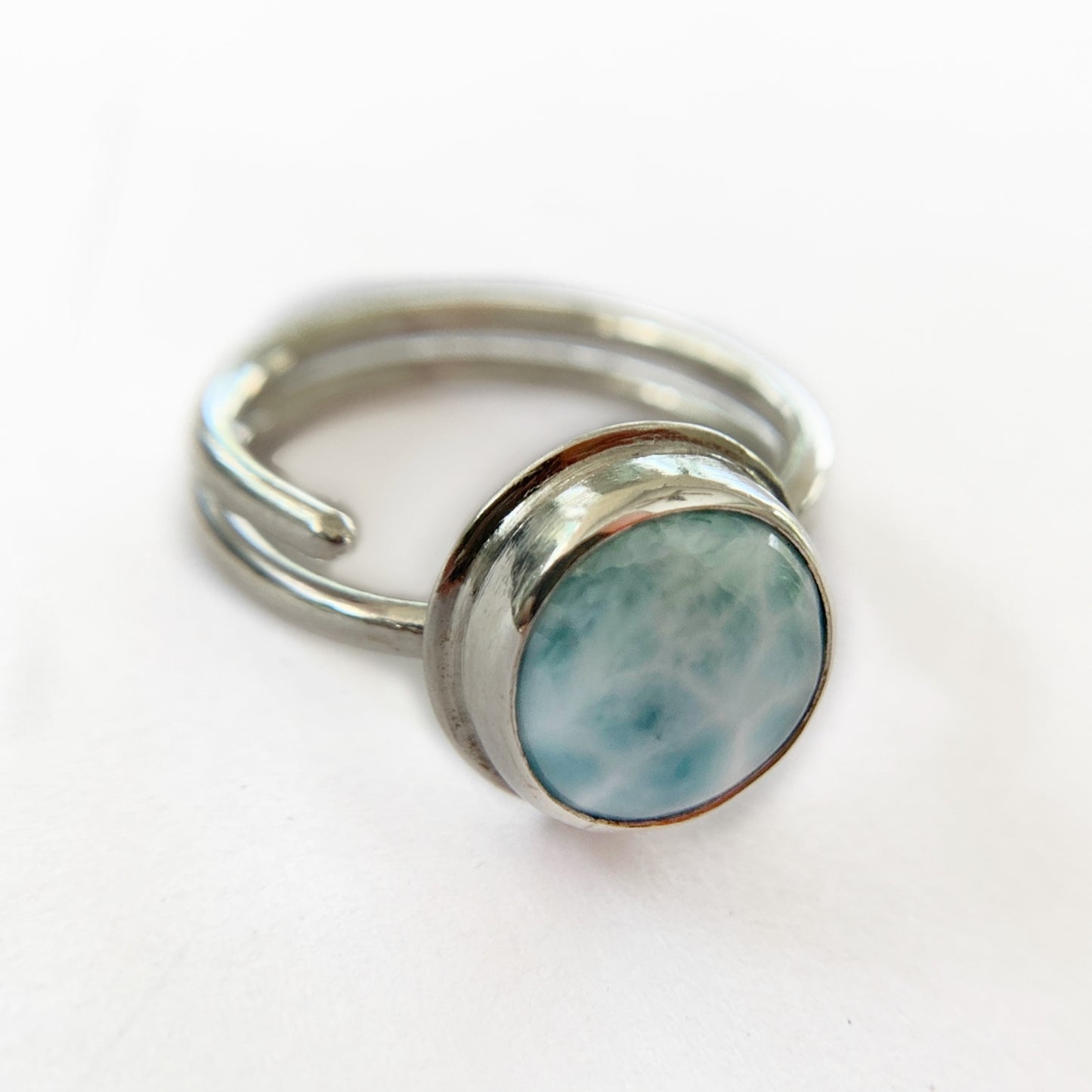 Larimar Silver Ring by Maribelle Campa