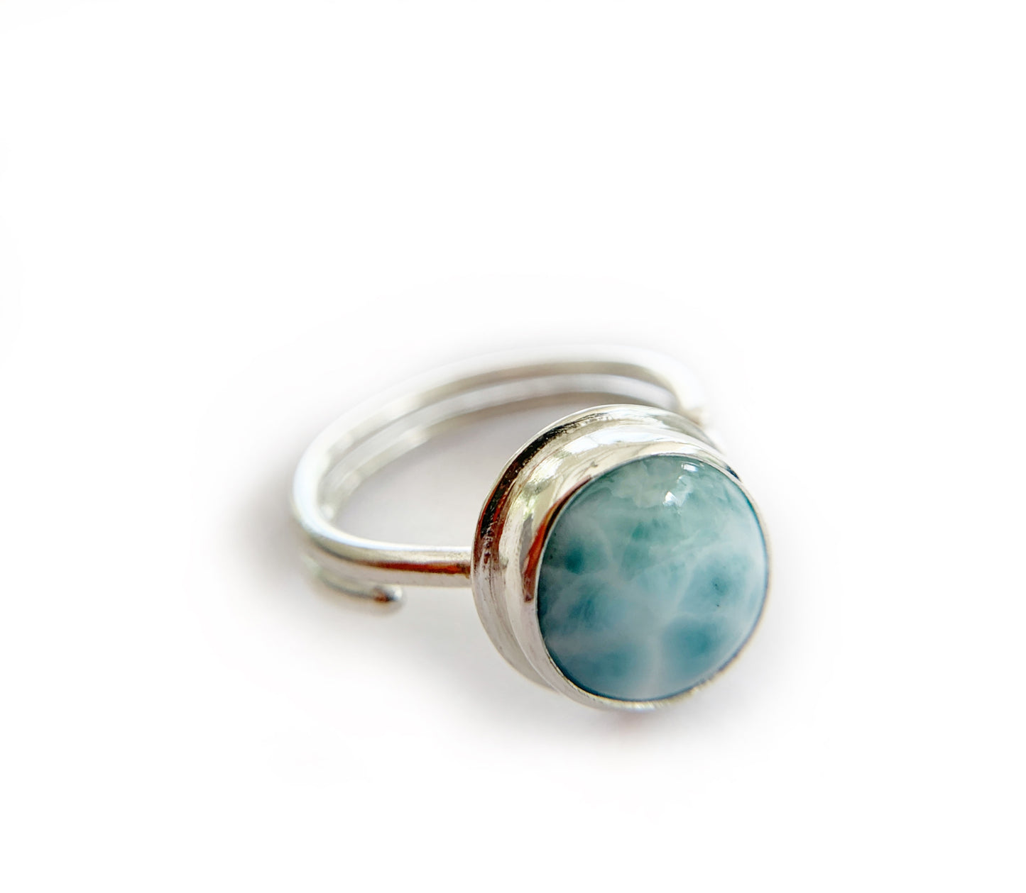 Larimar Silver Ring by Maribelle Campa