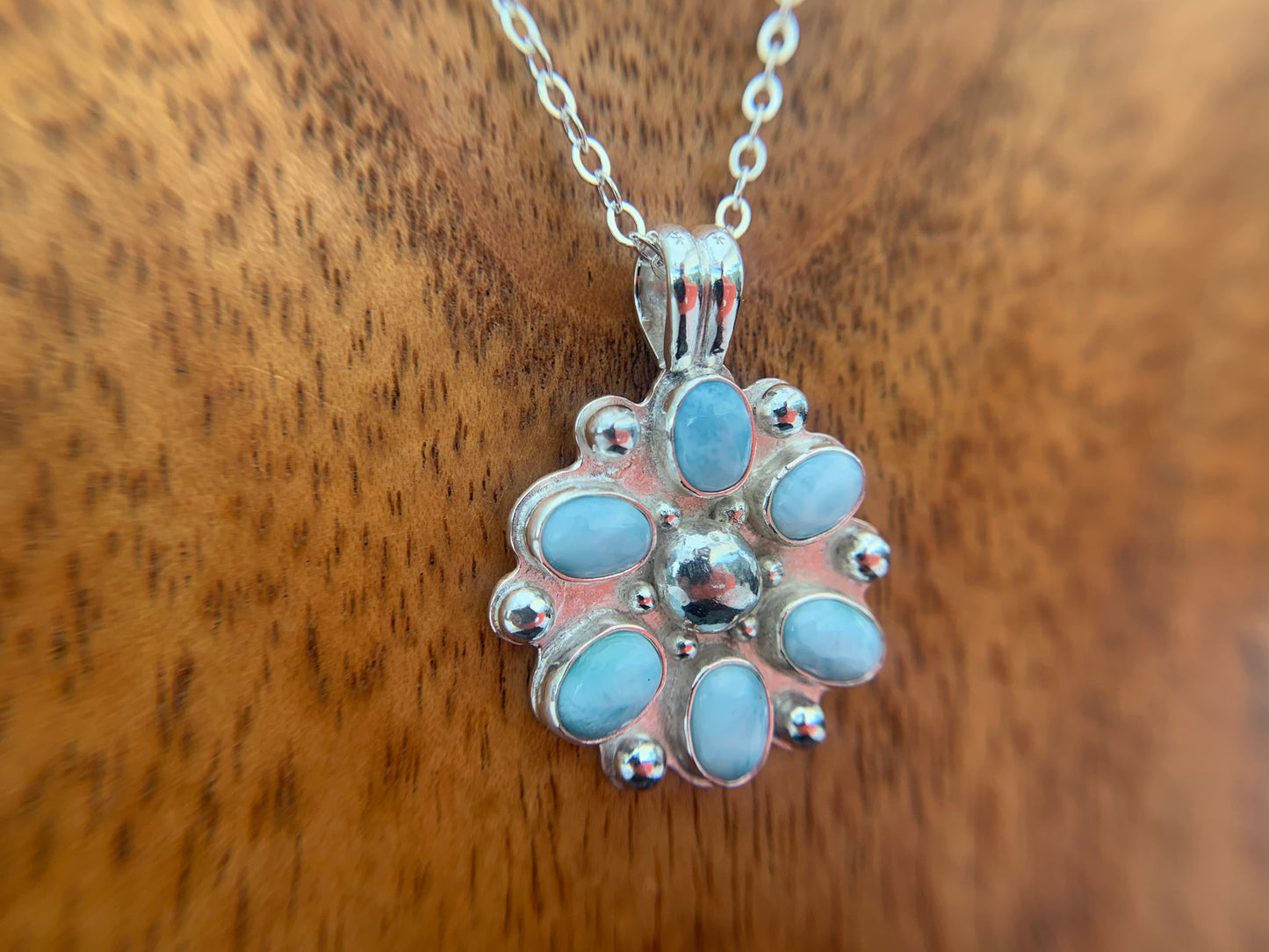 Larimar Silver Necklace by Maribelle Campa