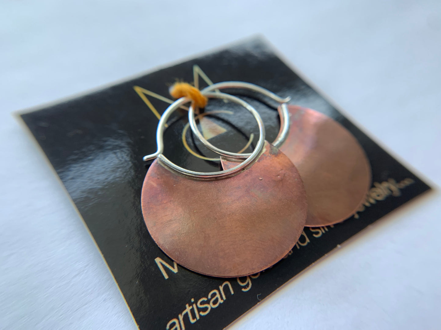 Copper Crescent Hoop Earrings by Maribelle Campa