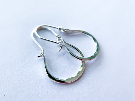 Petite Hammered Earrings Hoops by Maribelle Campa