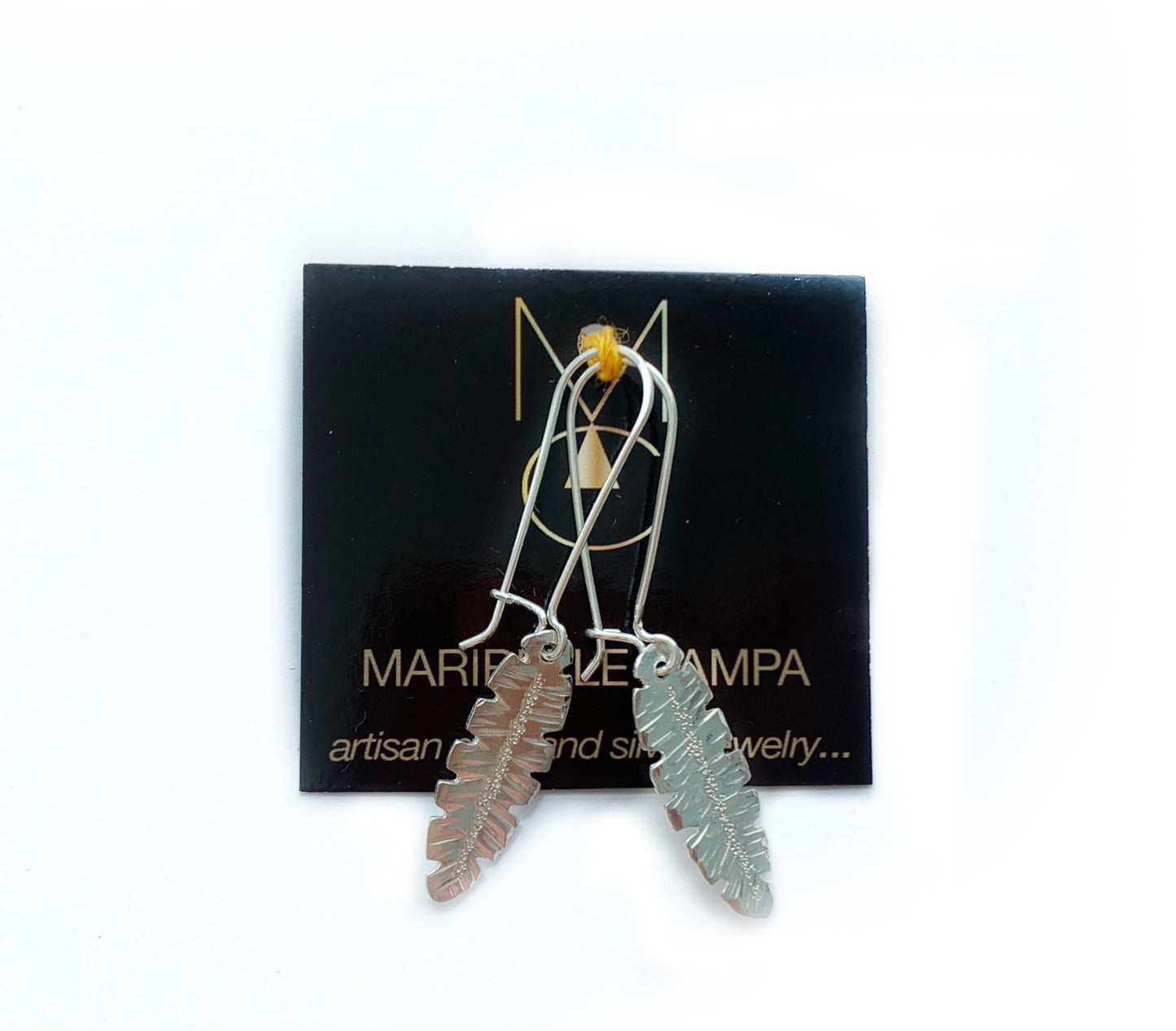 Silver Banana Leaf Artisan Earrings by Maribelle Campa