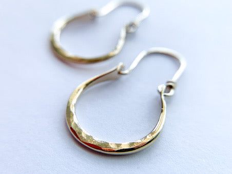 Petite Hammered Earrings Hoops by Maribelle Campa