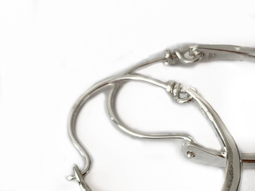 Hammered Silver Hoop Earrings by Maribelle Campa