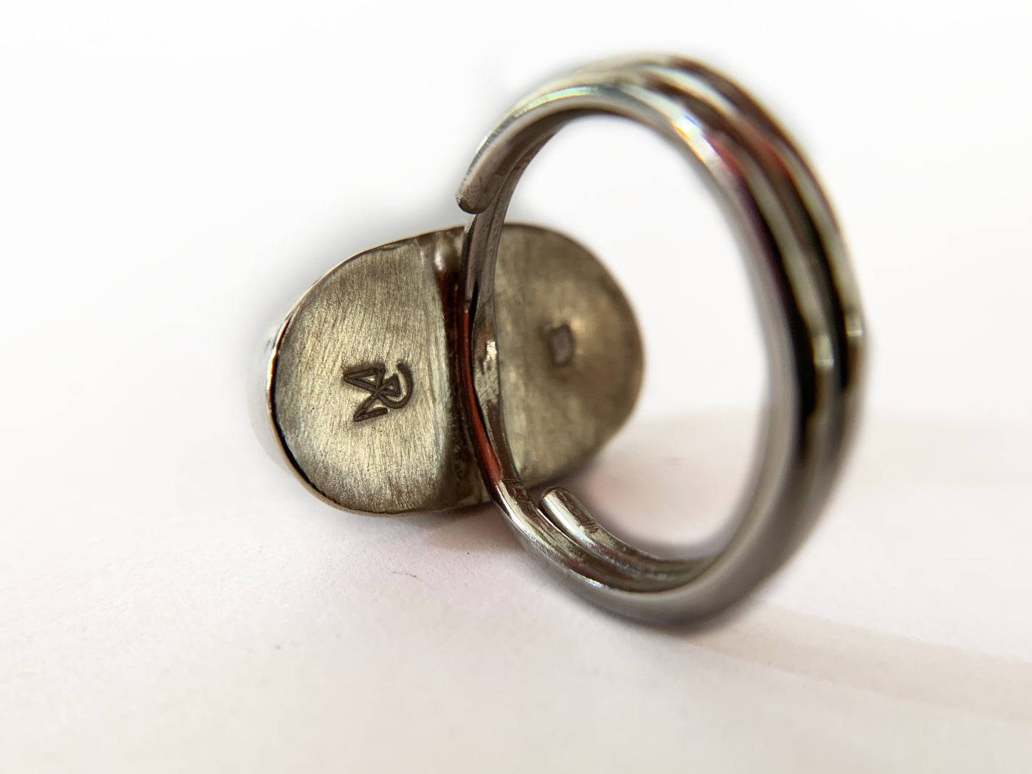 White Buffalo Silver Adjustable Ring