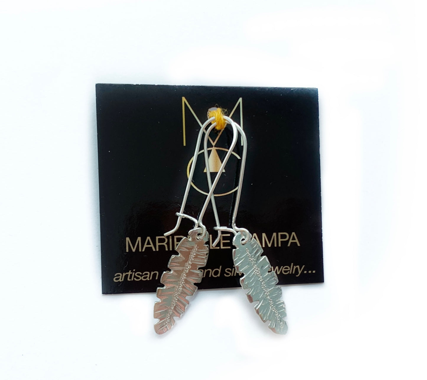 Silver Banana Leaf Artisan Earrings by Maribelle Campa