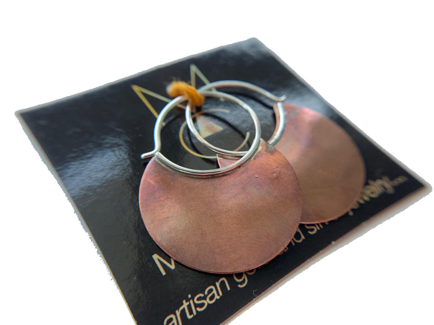 Copper Crescent Hoop Earrings by Maribelle Campa