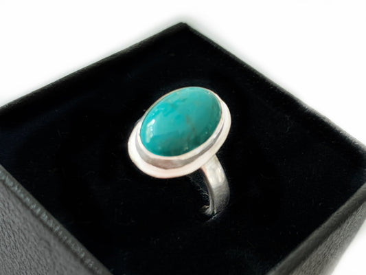 Turquoise Silver Ring by Maribelle Campa