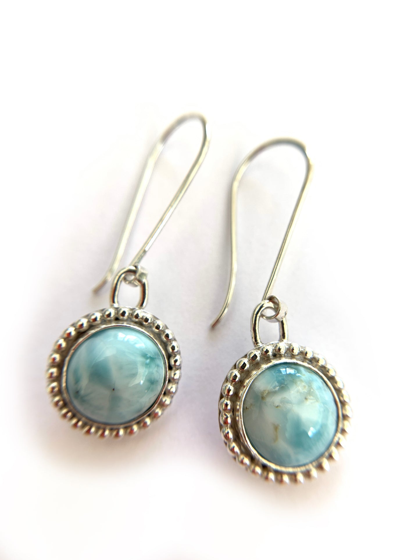 Larimar Silver Earrings by Maribelle Campa