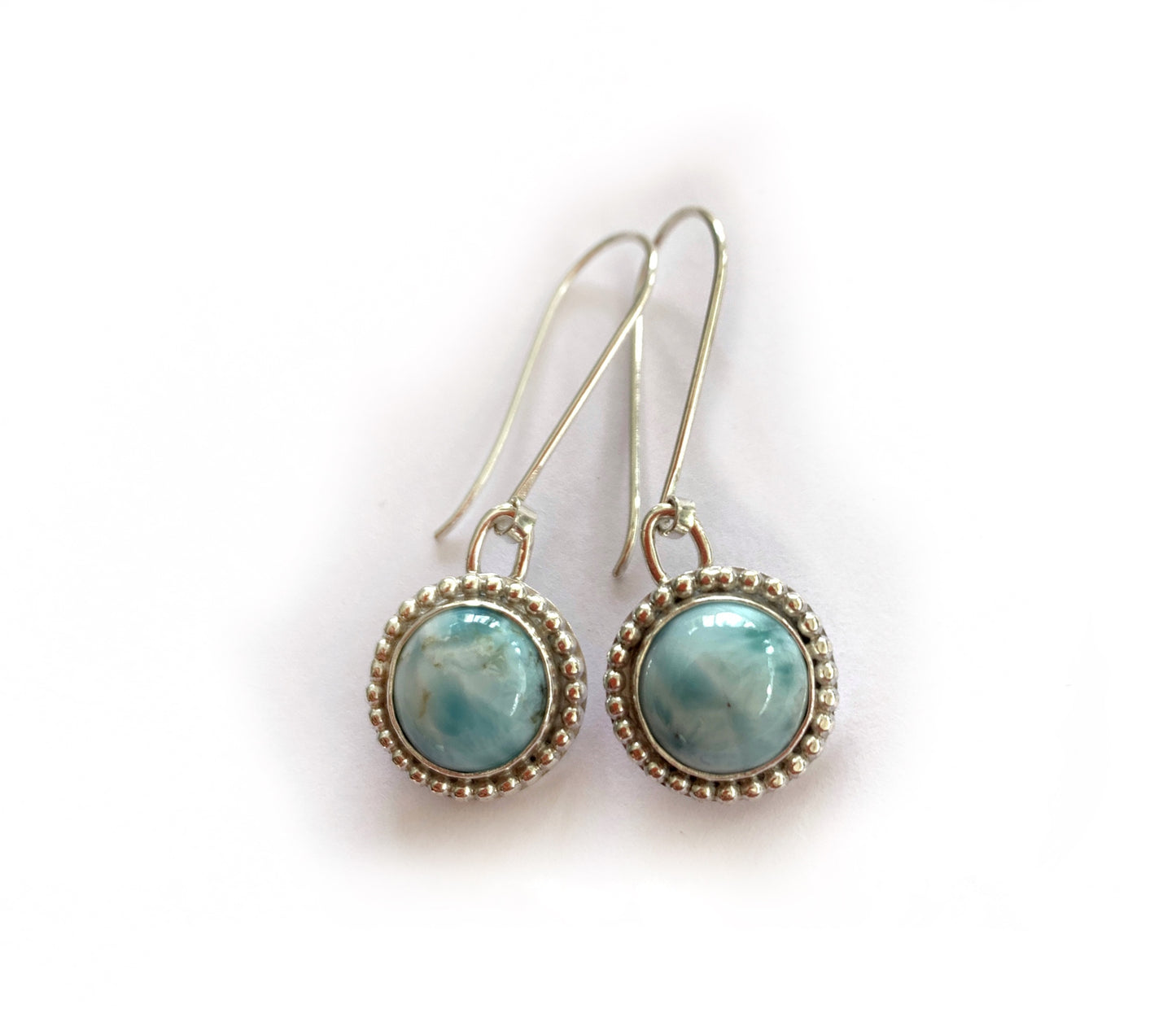 Larimar Silver Earrings by Maribelle Campa