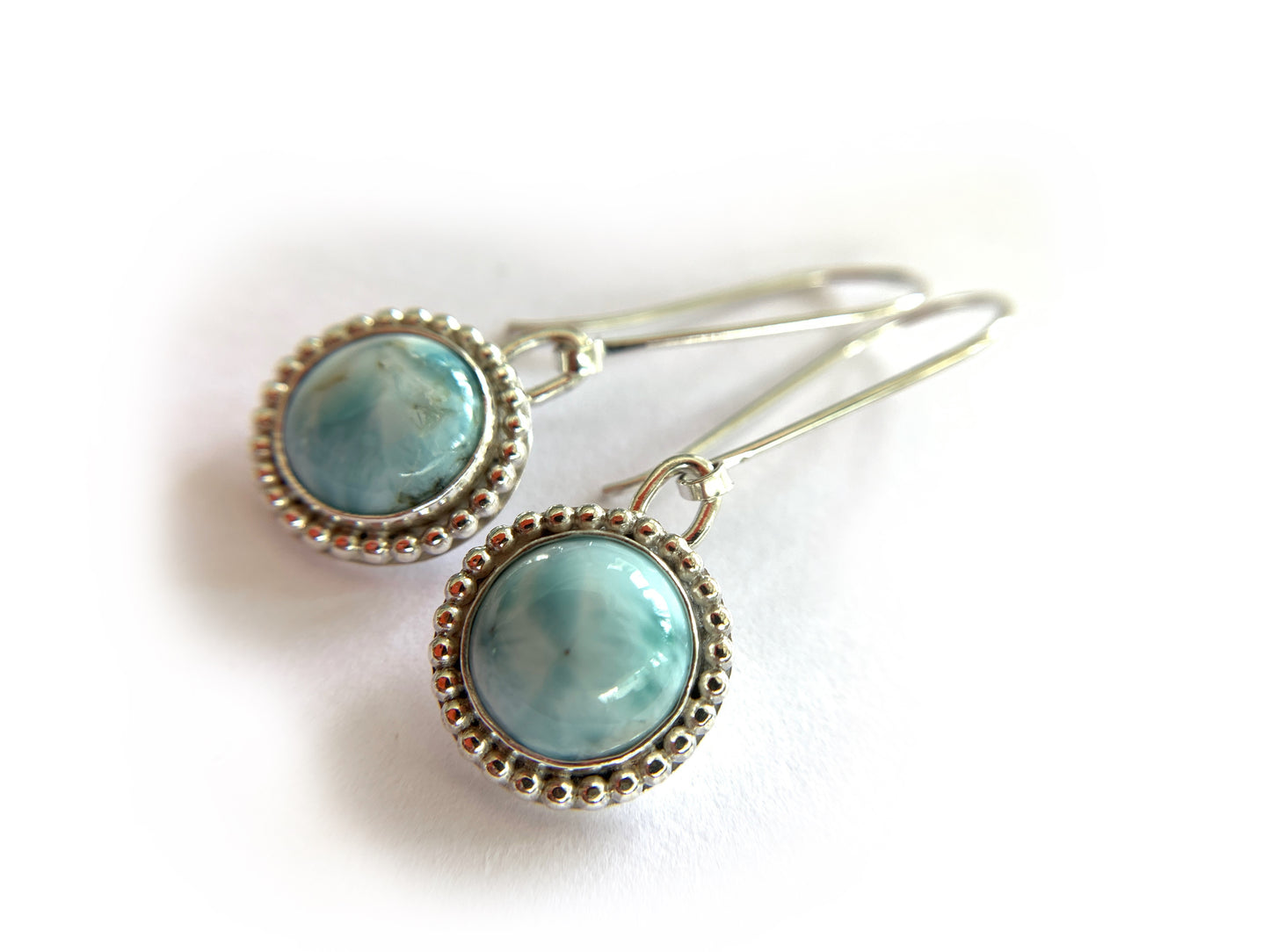 Larimar Silver Earrings by Maribelle Campa