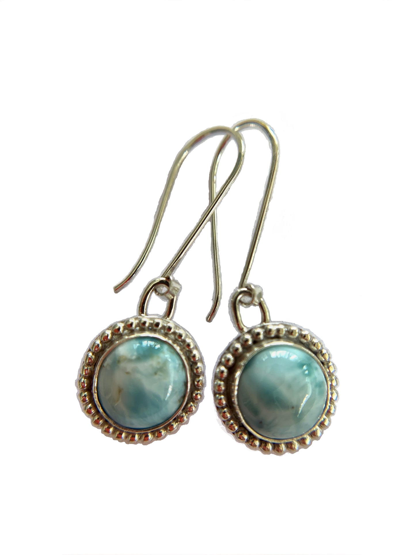 Larimar Silver Earrings by Maribelle Campa